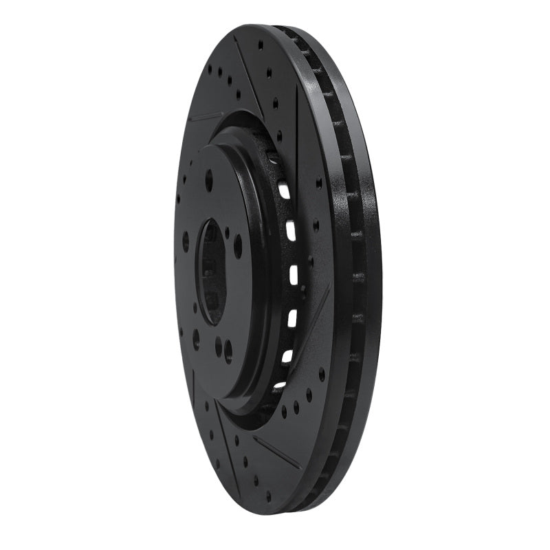 R1 Concepts R1 15-25 Acura MDX Front Right Drilled & Slotted Black Brake Rotor