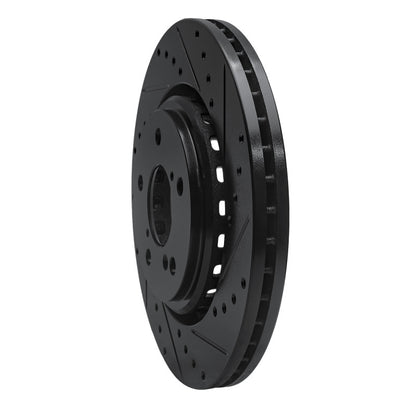 R1 Concepts R1 15-25 Acura MDX Front Right Drilled & Slotted Black Brake Rotor
