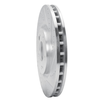 R1 Concepts R1 03-06 Mitsubishi Lancer Front Right Drilled & Slotted Silver Brake Rotor
