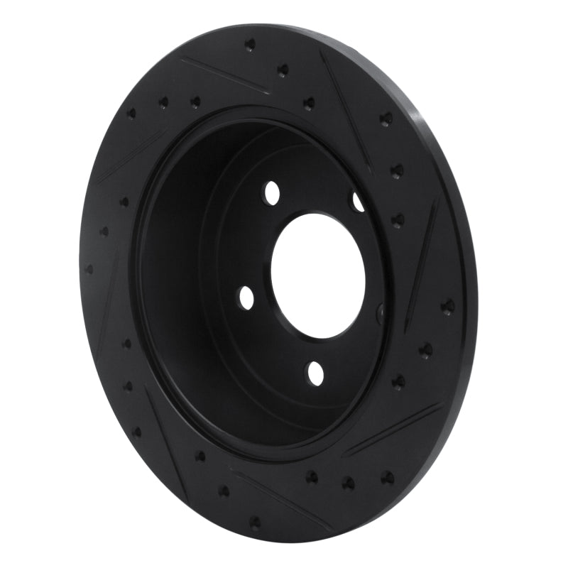 R1 Concepts R1 97-07 Chrysler Town & Country Rear Left Drilled & Slotted Black Brake Rotor