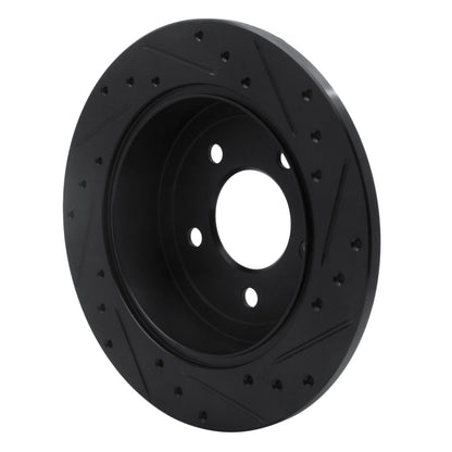 R1 Concepts R1 97-07 Chrysler Town & Country Rear Left Drilled & Slotted Black Brake Rotor