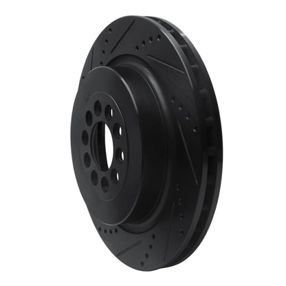 R1 Concepts R1 03-05 Jaguar XJR Front Left Drilled & Slotted Black Brake Rotor