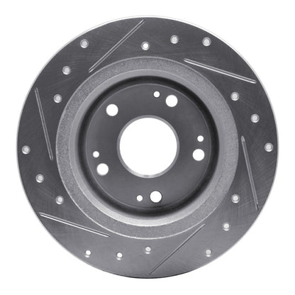 R1 Concepts R1 05-17 Honda Accord Rear Right Drilled & Slotted Silver Brake Rotor
