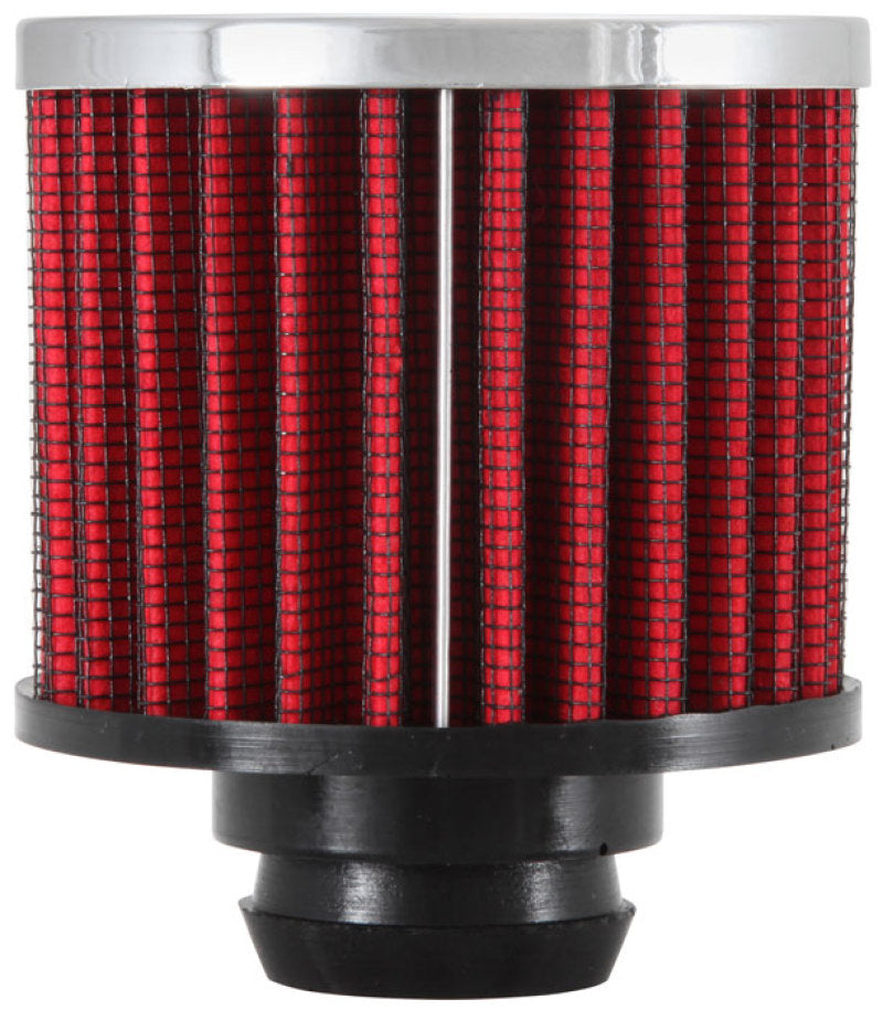 K&N Engineering K&N Rubber Base Chrome Top Push-In Crankcase Vent Filter 3in OD x 2-1/2in H.