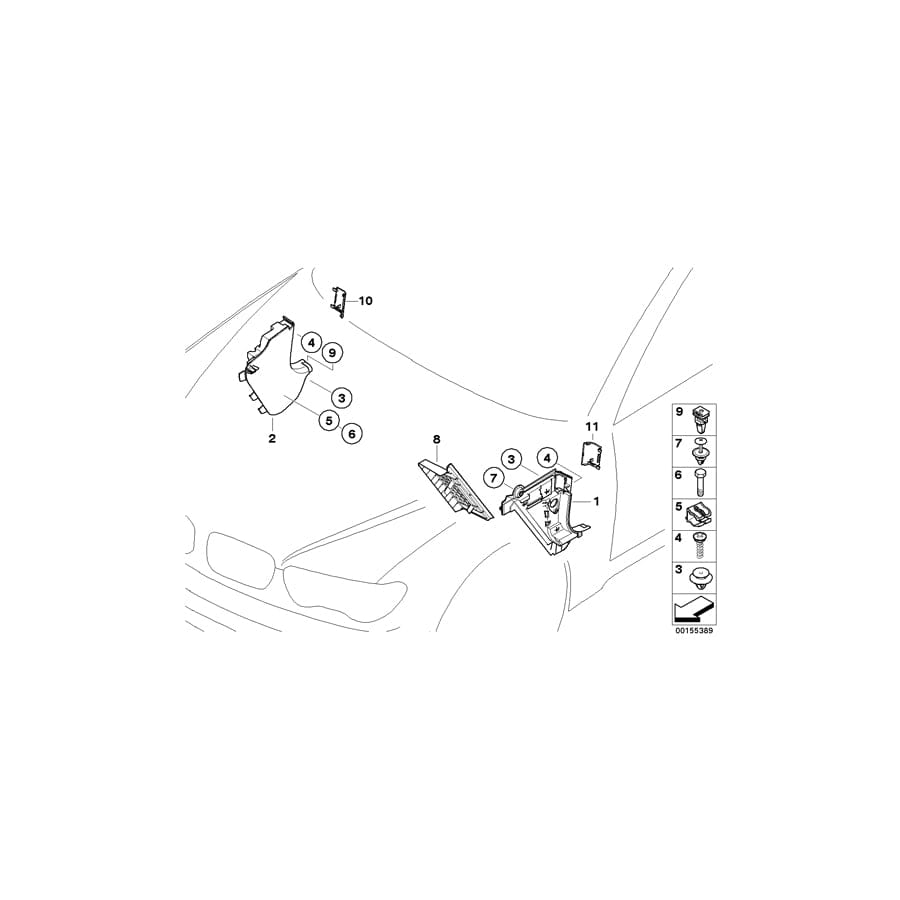 Genuine BMW 51437013795 E66 E67 E65 Driver'S Footrest NATURBRAUN (Inc. 760Li, 750Li & 730i)