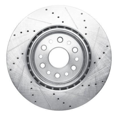 R1 Concepts R1 2019-2025 Ram 1500 Front Left Drilled & Slotted Silver Brake Rotor
