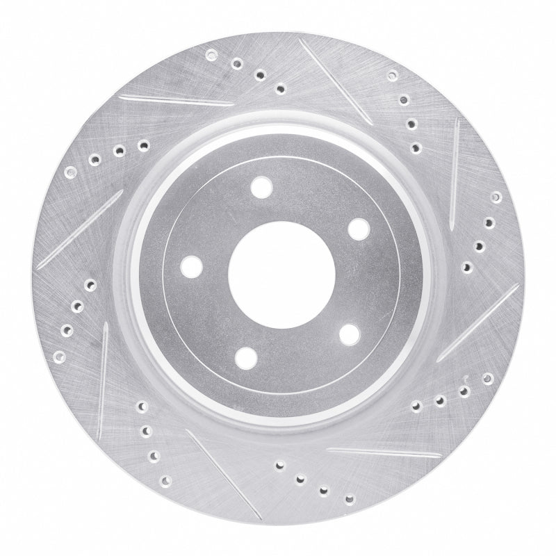 R1 Concepts R1 2006-2013 Chevrolet Corvette Rear Right Drilled & Slotted Silver Brake Rotor