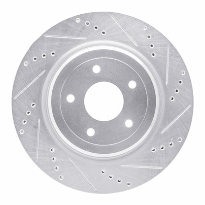 R1 Concepts R1 2006-2013 Chevrolet Corvette Rear Right Drilled & Slotted Silver Brake Rotor