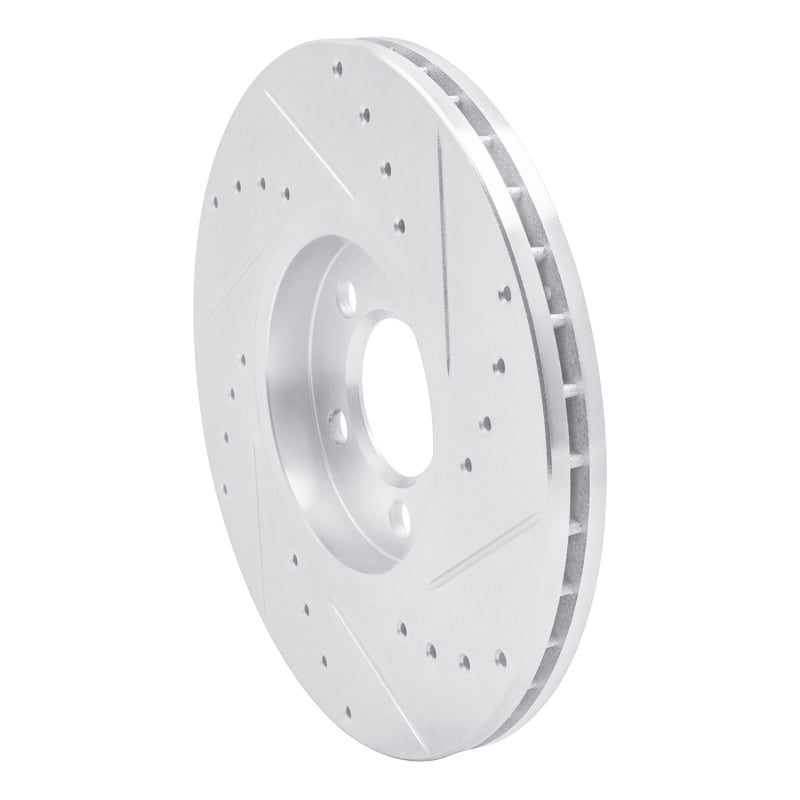 R1 Concepts R1 96-98 Volkswagen Jetta Sedan Front Left Drilled & Slotted Silver Brake Rotor