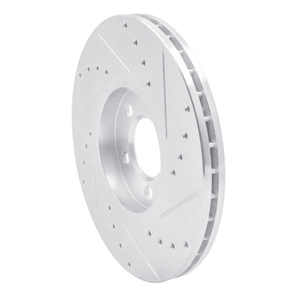 R1 Concepts R1 96-98 Volkswagen Jetta Sedan Front Left Drilled & Slotted Silver Brake Rotor