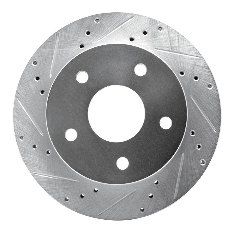 R1 Concepts R1 00-01 Dodge Ram 1500 Pickup Front Left Drilled & Slotted Silver Brake Rotor