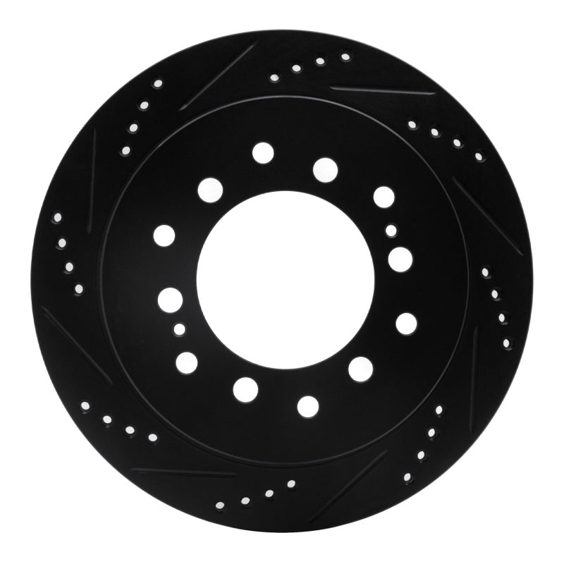 R1 Concepts R1 01-09 Lexus GX470 Rear Left Drilled & Slotted Black Brake Rotor