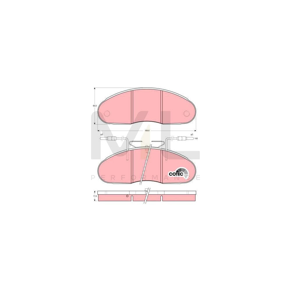 TRW Cotec Gdb1069 Brake Pad Set Incl. Wear Warning Contact
