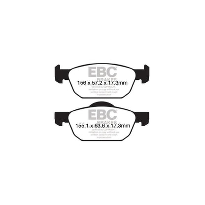 EBC PD01KF645 Honda Civic Greenstuff Front Brake Pad & Plain Disc Kit  - ATE Caliper 2 | ML Performance UK Car Parts