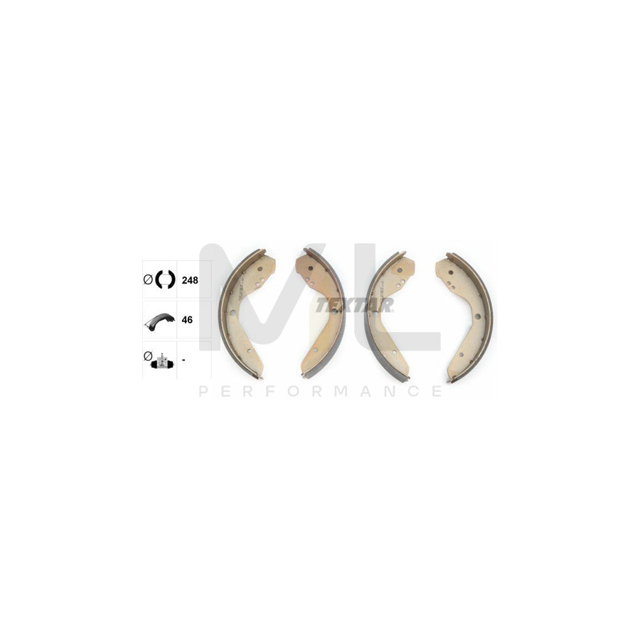 TEXTAR 91012400 Brake Shoe Set for VW KAEFER without handbrake lever