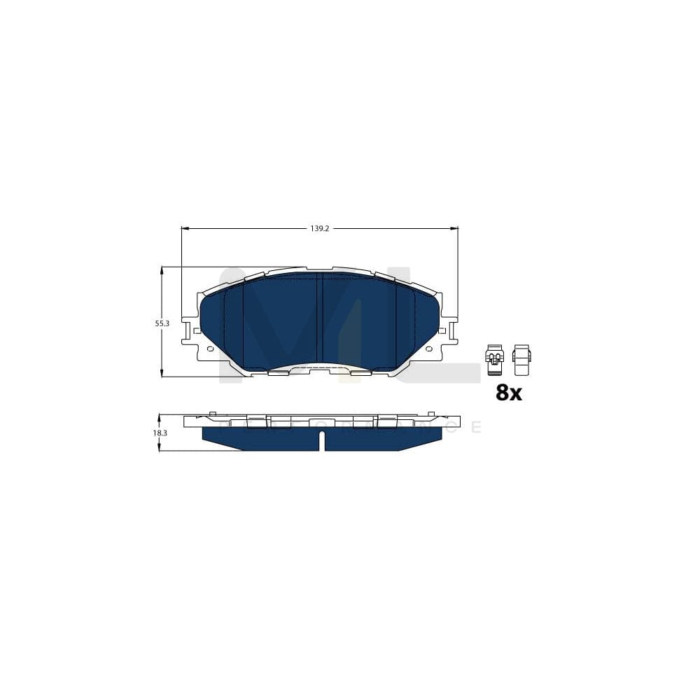 TRW Gdb3425Bte Brake Pad Set Not Prepared For Wear Indicator, With Accessories