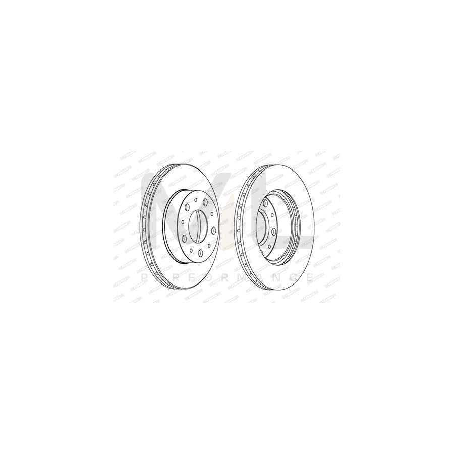 Ferodo DDF767C-1 Brake Disc Vented, Coated, With Bolts/Screws  - Pair