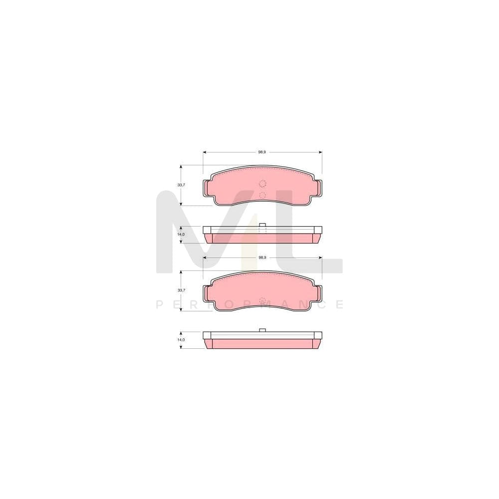 TRW Gdb982 Brake Pad Set Not Prepared For Wear Indicator
