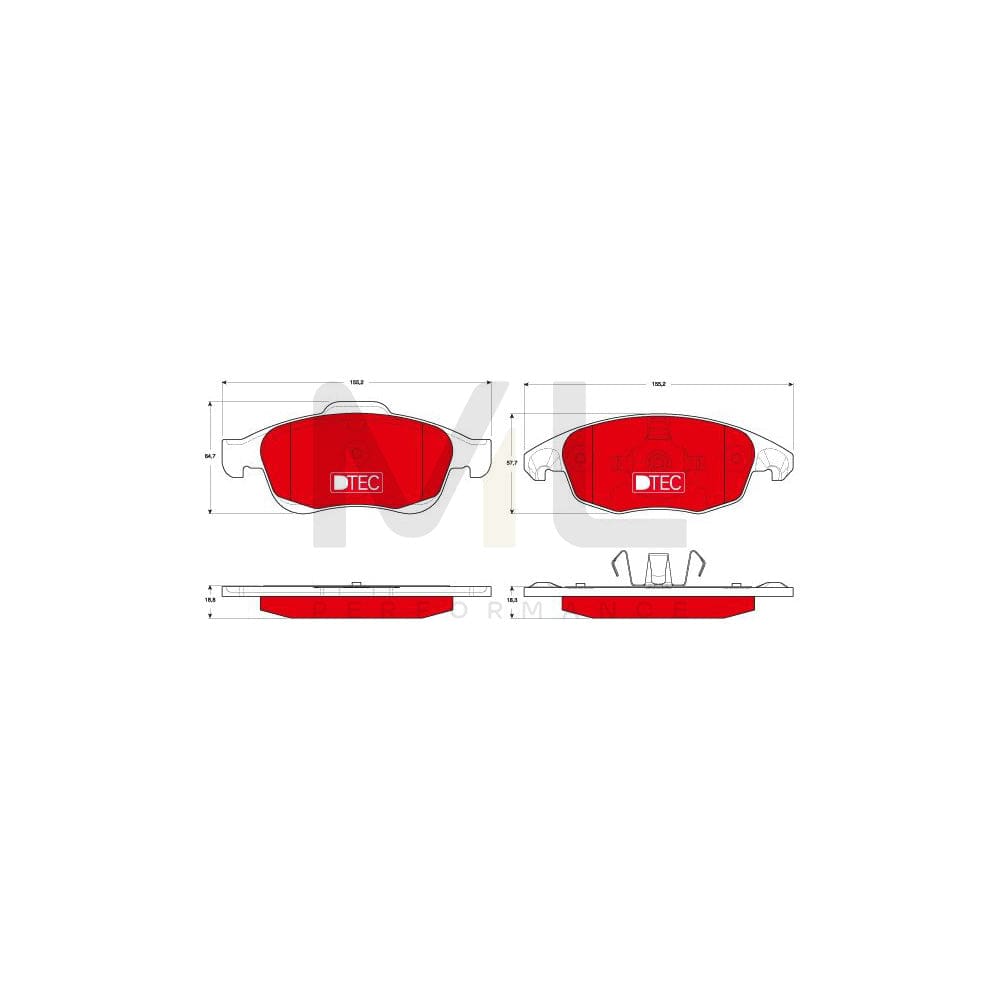 TRW Dtec Cotec Gdb1690Dte Brake Pad Set Not Prepared For Wear Indicator