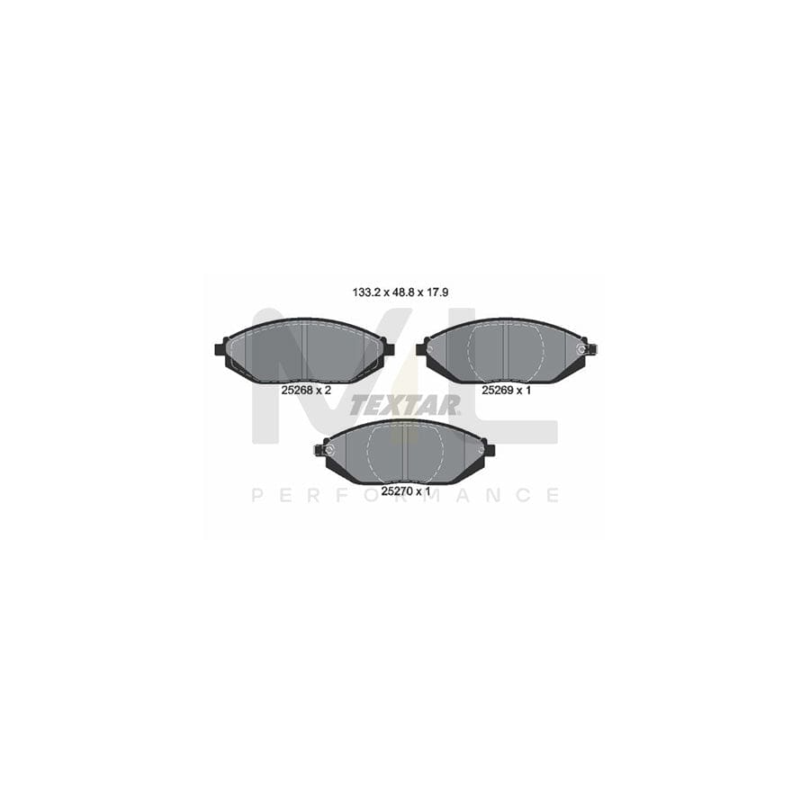 TEXTAR 2526801 Brake pad set with acoustic wear warning