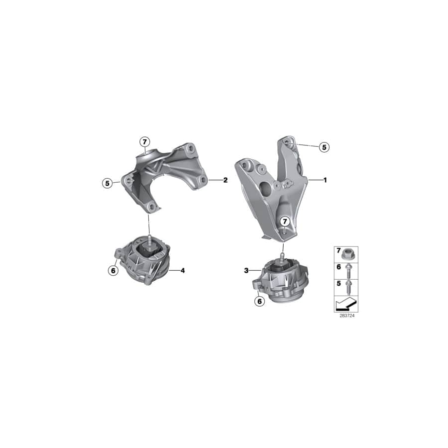 Genuine BMW 22116864719 F32 F25 F26 Engine Supporting Bracket, Left (Inc. 335iX & X3)