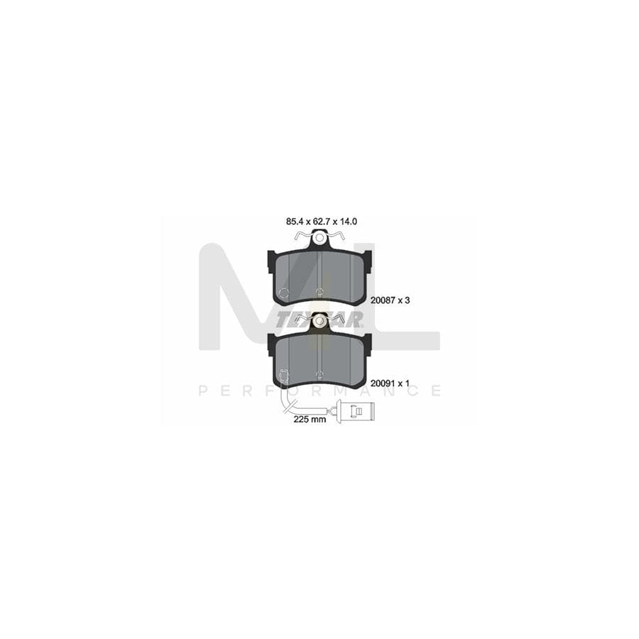 TEXTAR 2008701 Brake pad set with integrated wear warning contact