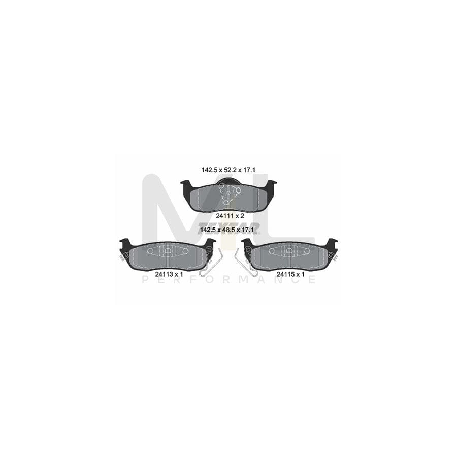 TEXTAR 2411102 Brake pad set with acoustic wear warning