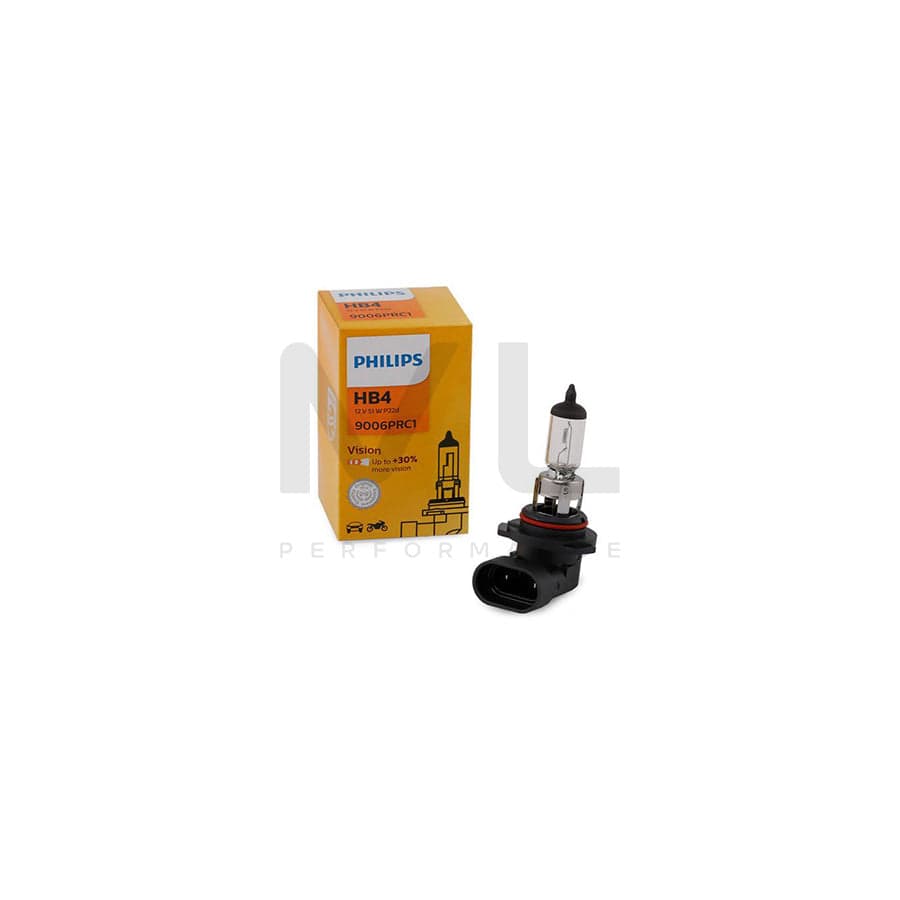 PHILIPS Vision 9006PRC1 Bulb, spotlight HB4 12V 51W P22d 3200K Halogen