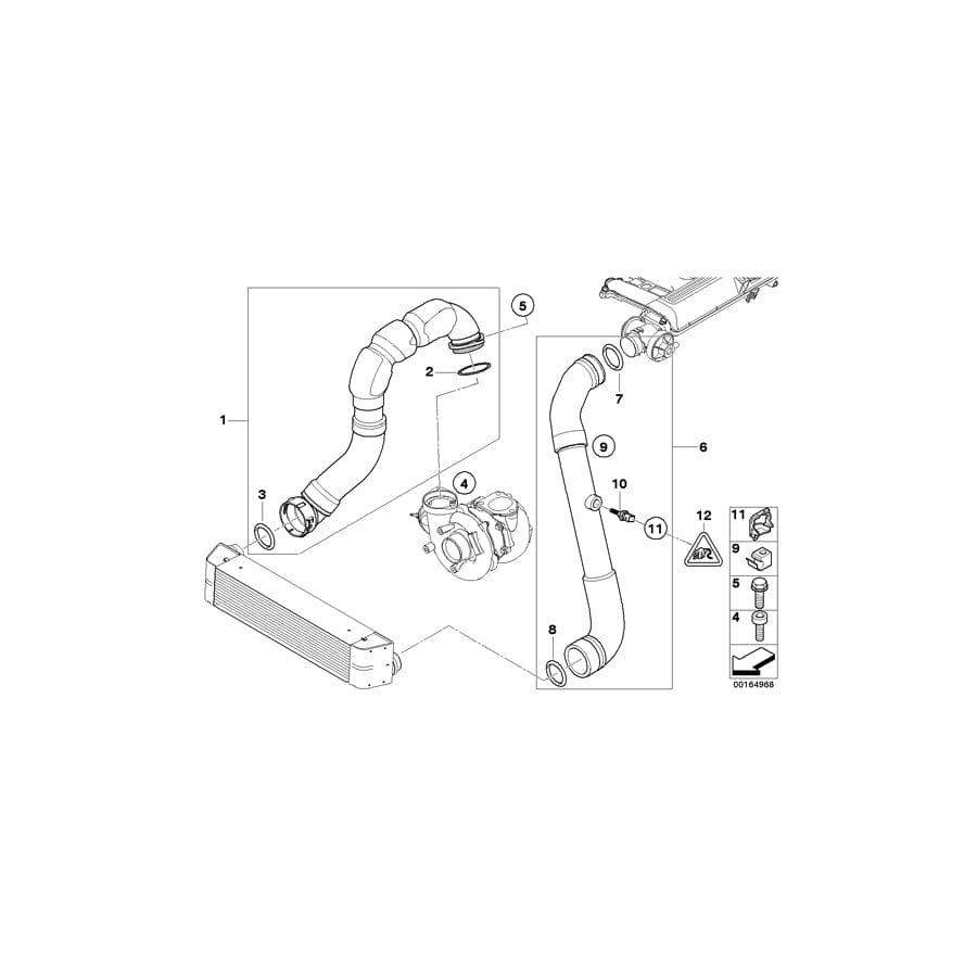 Genuine BMW 11617808414 E61 E60 Charge Air Line (Inc. 525d, 530d & 530xd)