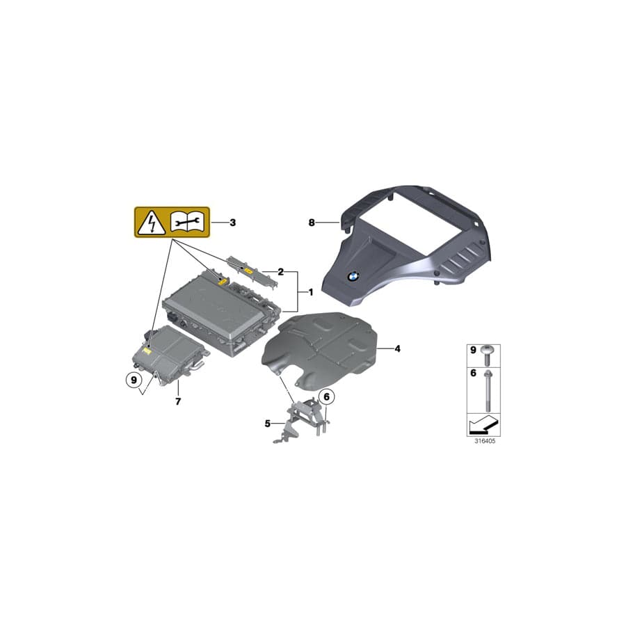 Genuine BMW 12367616437 E72 Exchange Power Electronics Box (Inc. Hybrid X6)