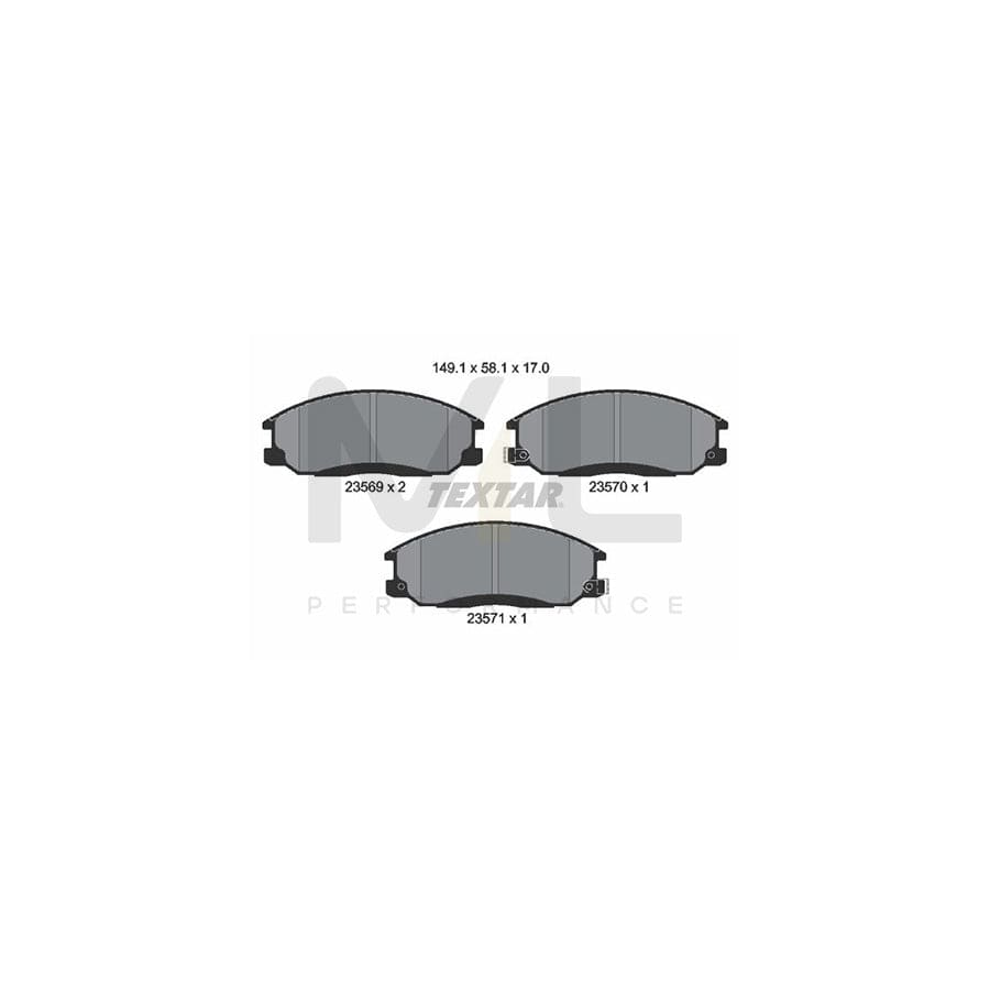 TEXTAR 2356901 Brake pad set with acoustic wear warning