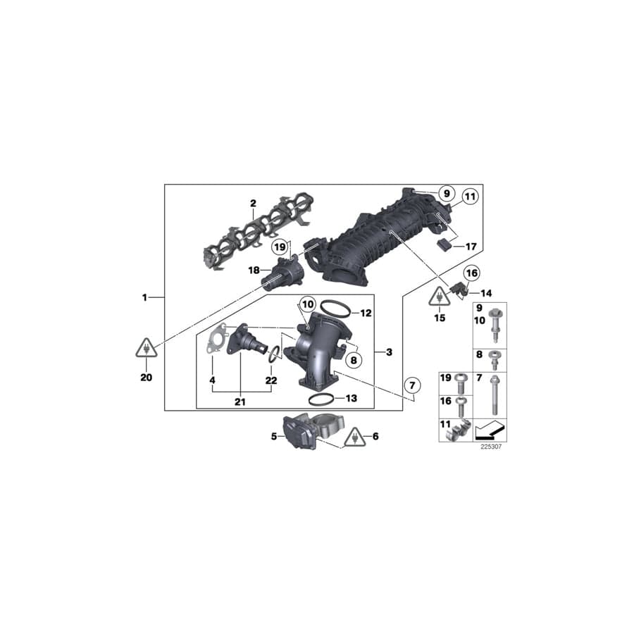 Genuine BMW 11617807991 F11 F34 F22 Intake Manifold With Flap Control (Inc. 318d, 220d & 420d)