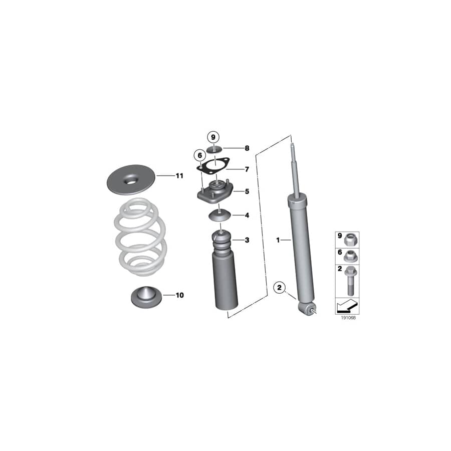 Genuine BMW 33526796441 E89 Shock Absorber, Rear (Inc. Z4 18i, Z4 23i & Z4 30i)