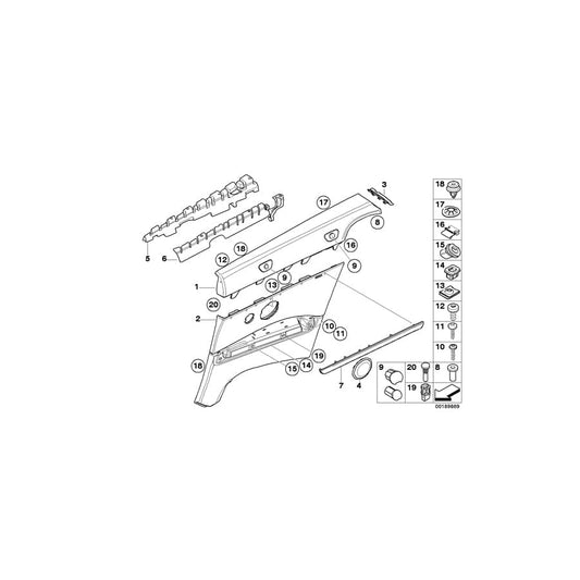 Genuine BMW 51437218930 E93 Lateral Trim Panel Rear Right GRAU/GRAU (Inc. 325i, 335i & 325d)