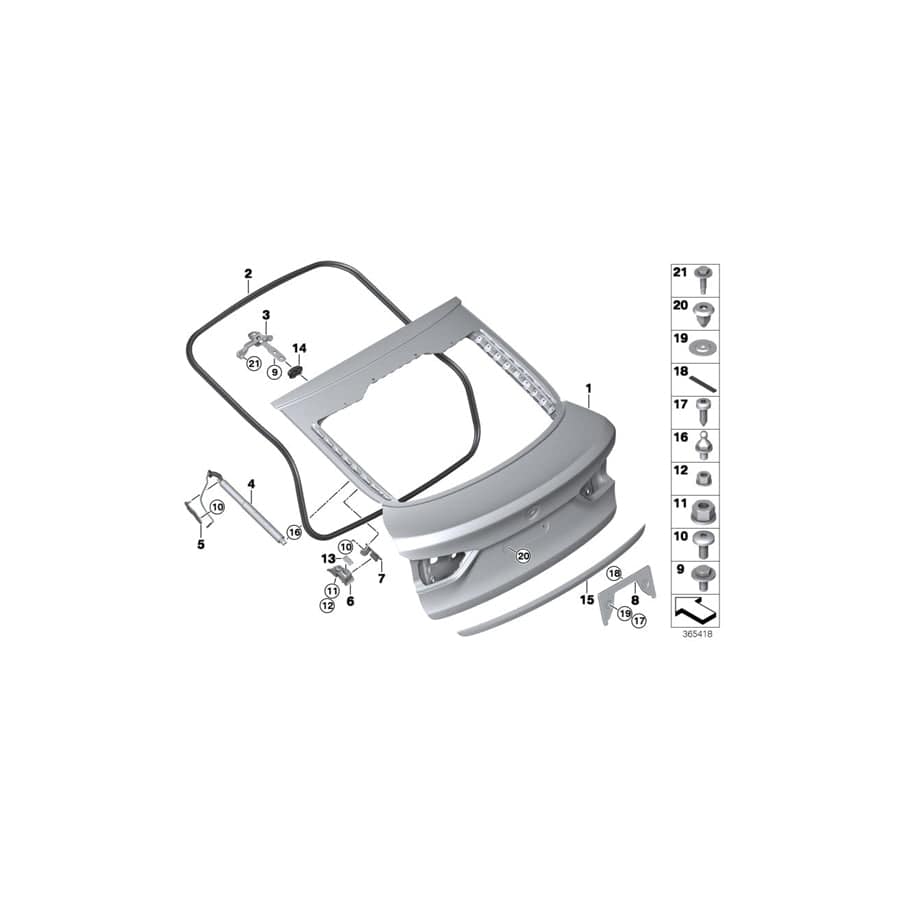 Genuine BMW 41007424458 F16 Trunk Lid (Inc. X6)