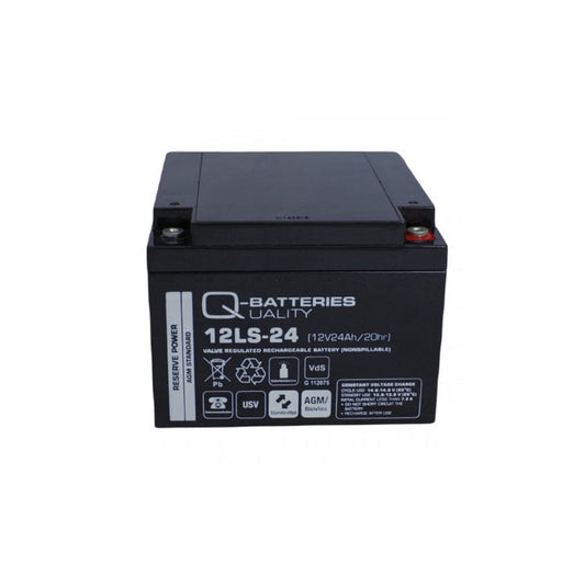Q-Batteries 12LS24 12V 24Ah lead fleece battery / AGM VRLA with VdS