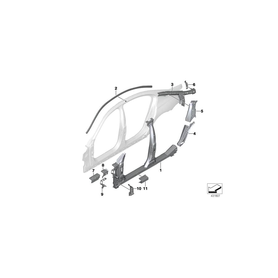 Genuine BMW 41007421770 G12 G11 Console Opener, Right (Inc. 750LdX, 740i & 740LeX)