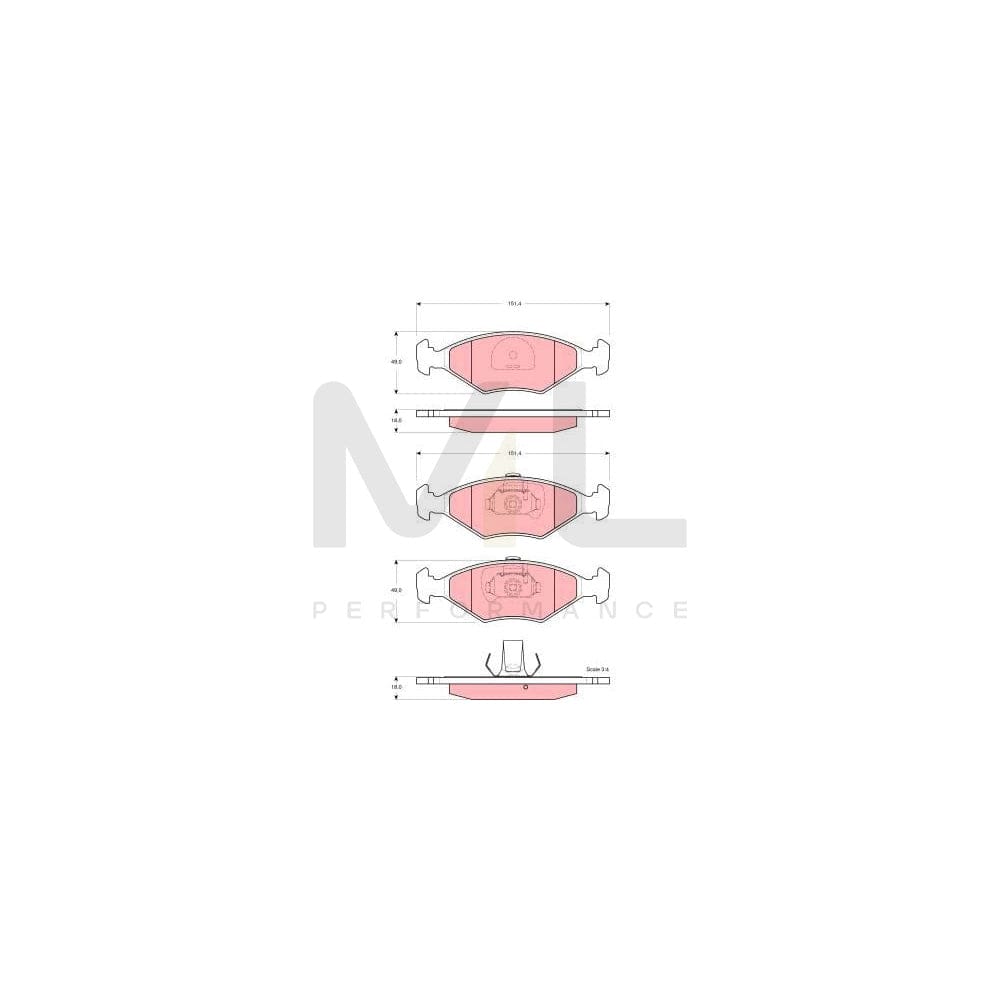 TRW Gdb1533 Brake Pad Set Not Prepared For Wear Indicator