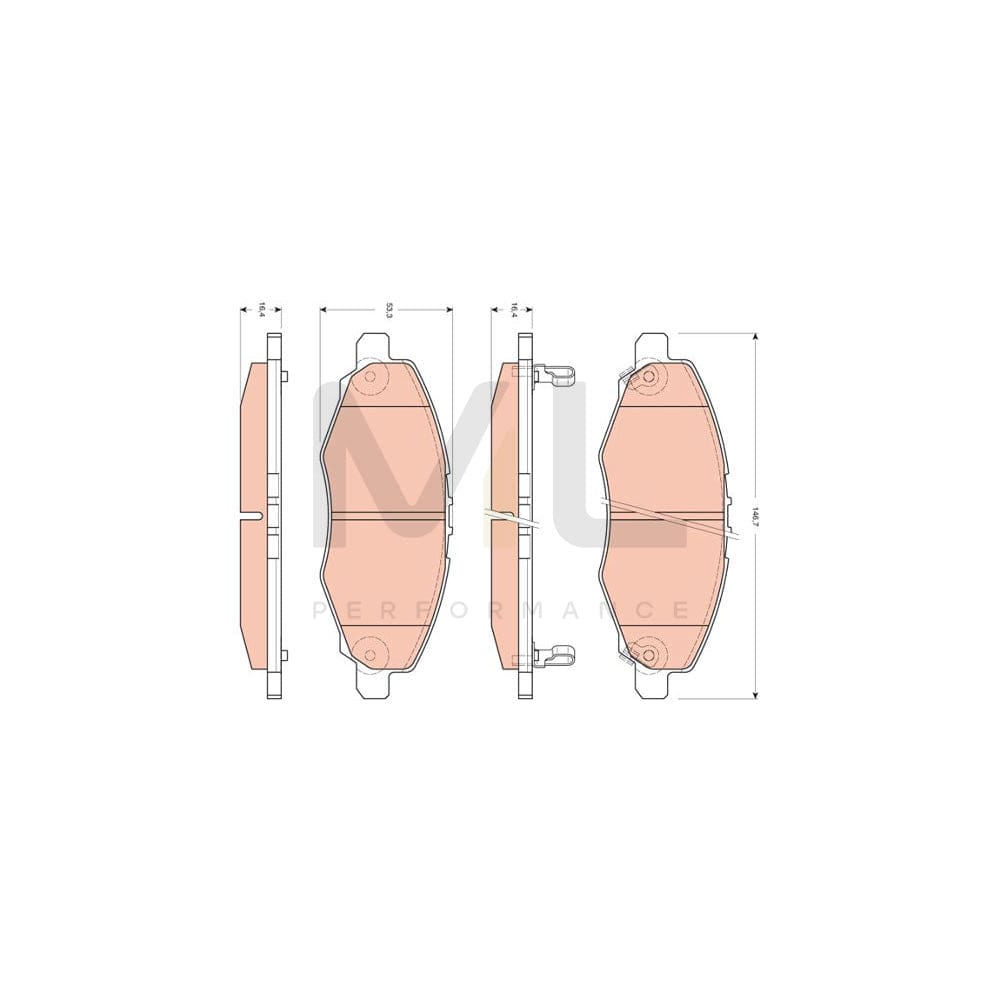 TRW Gdb3427 Brake Pad Set With Acoustic Wear Warning