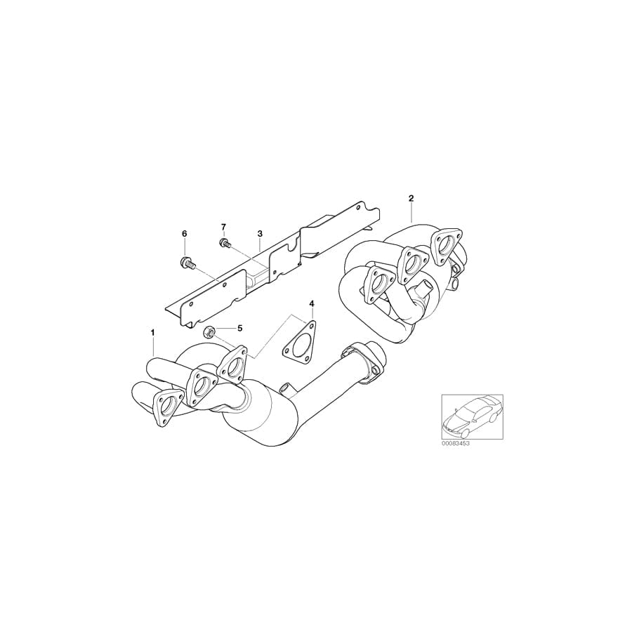 Genuine BMW 11627834674 E46 E36 Rp-Exhaust Manifold With Catalytic Conv. ZYL. 4-6 (Inc. M3 & Z3 M)