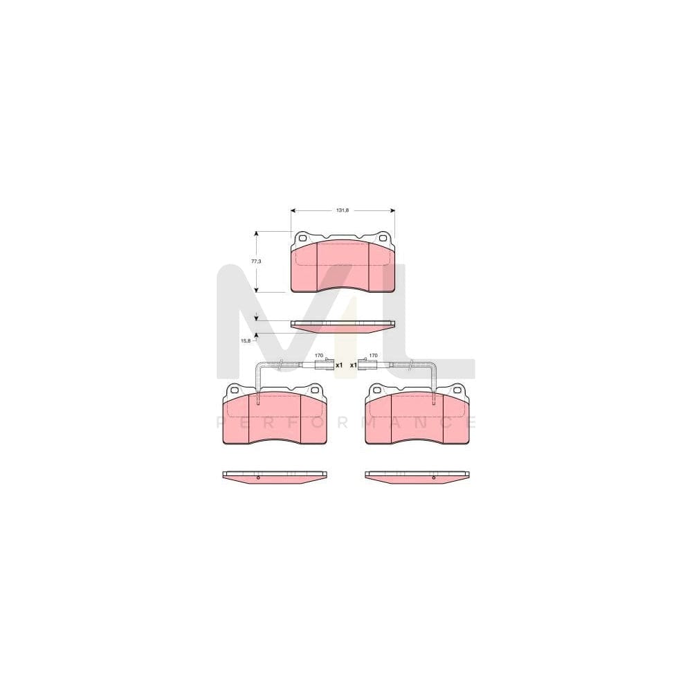 TRW Gdb1453 Brake Pad Set Incl. Wear Warning Contact