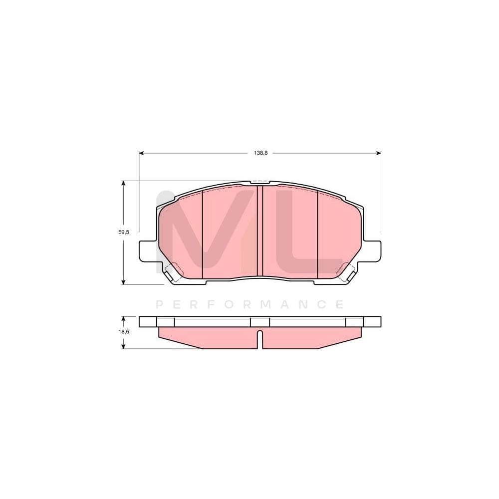 TRW Gdb3286 Brake Pad Set Not Prepared For Wear Indicator