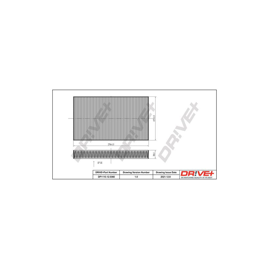 Dr!Ve+ DP1110.12.0360 Pollen Filter