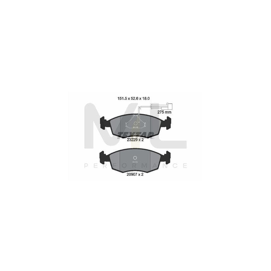 TEXTAR 2322901 Brake pad set for LANCIA DEDRA with integrated wear warning contact