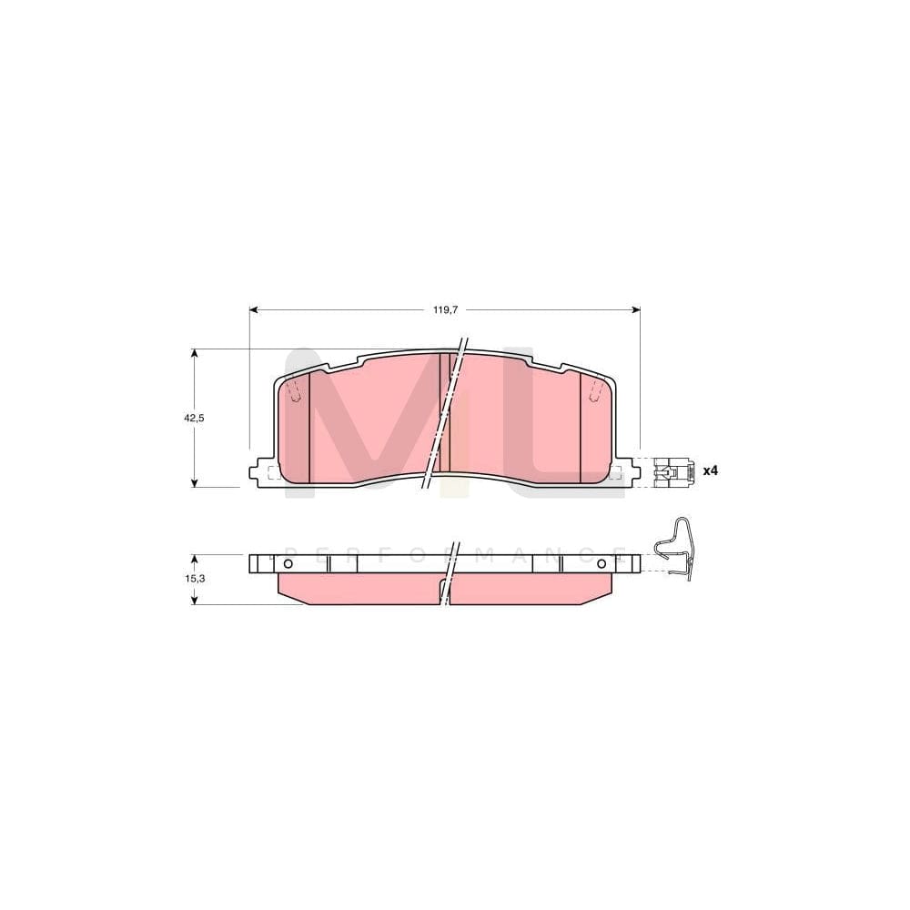 TRW Gdb1138 Brake Pad Set With Acoustic Wear Warning, With Accessories