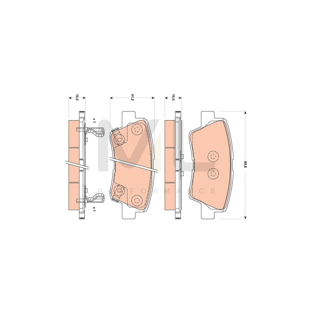 TRW Gdb3495 Brake Pad Set With Acoustic Wear Warning