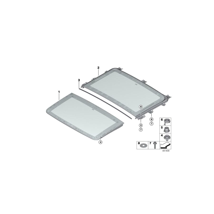 Genuine BMW 54107488433 G32 Glass Cover, Rear (Inc. 630dX, 620d & 620dX)
