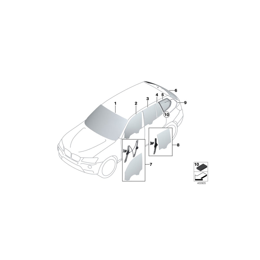 Genuine BMW 51377248148 F25 Finisher, Side Window, Rear Right (Inc. X3)