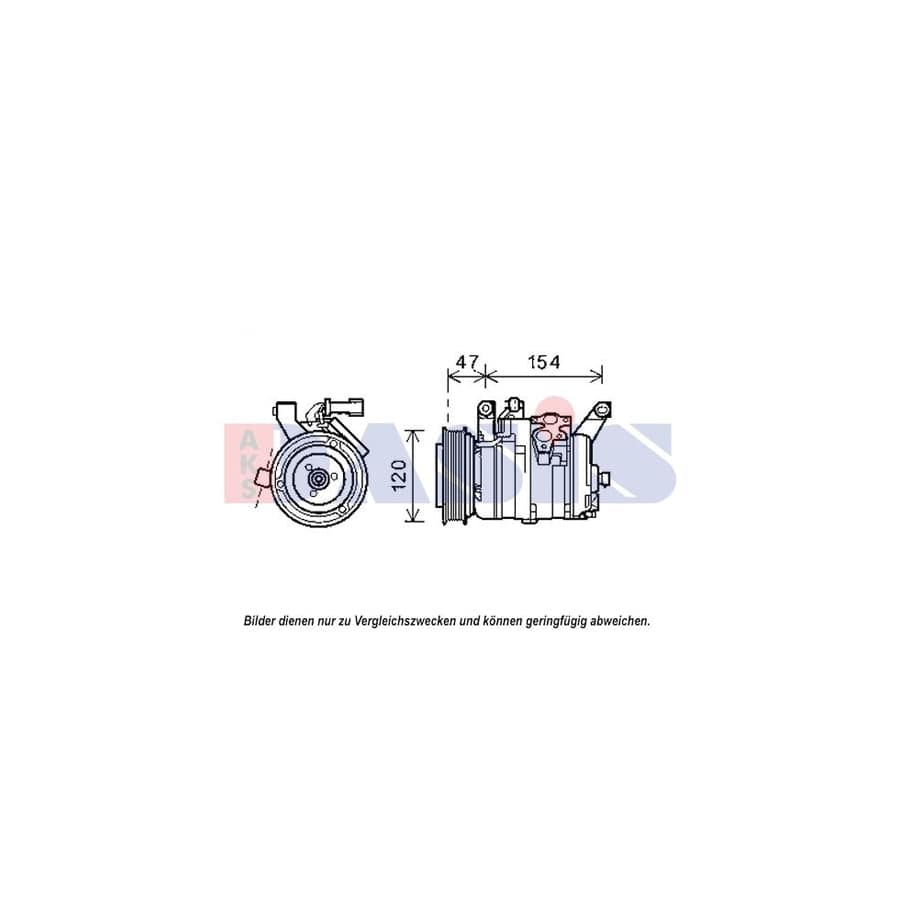 AKS Dasis 852552N Compressor, Air Conditioning for Chrysler Pt Cruiser Estate