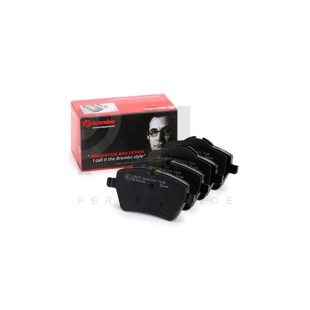 Brembo P 06 086 Brake Pad Set Prepared For Wear Indicator, With Brake Caliper Screws